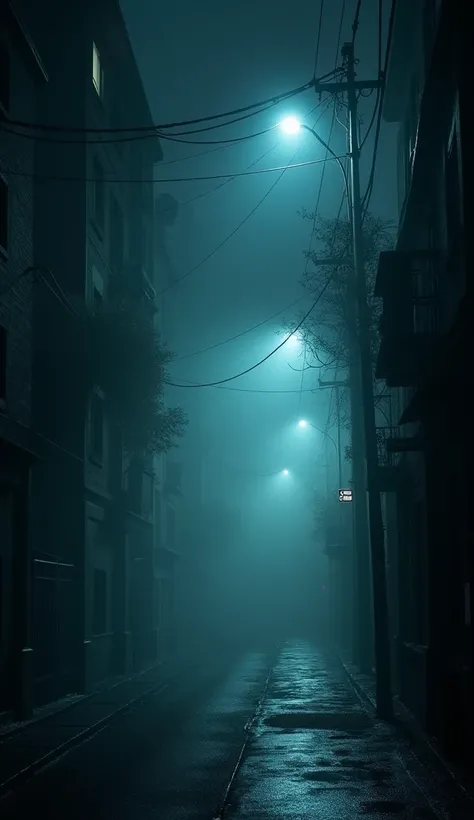 1.  spooky night city back alley

A dark night 、 foggy city back alley 。Streetlights glow faintly 、 There is an eerie atmosphere in the midst of silence。

 dark blue and gray hues 、 creates a sense of serenity and anxiety suitable for the beginning of the ...