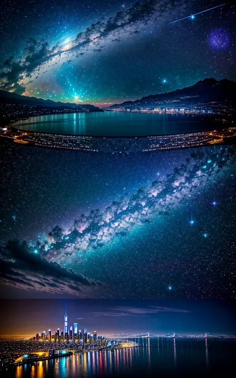  Spectacular Scenery 、 Future Cities 、god秘的、 Vivid 、 is glittering、magic、 Surrealism、god々、 wonderful、Little Star, beautiful view,Impressive Scenery 