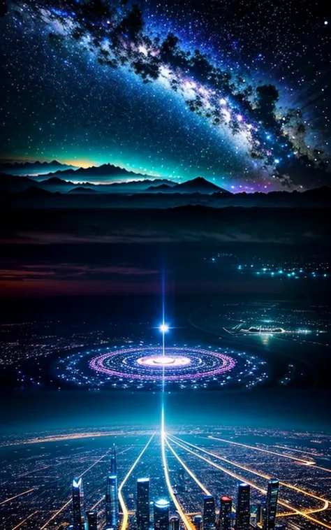  Spectacular Scenery 、 Future Cities 、god秘的、 Vivid 、 is glittering、magic、 Surrealism、god々、 wonderful、Little Star, beautiful view,Impressive Scenery 