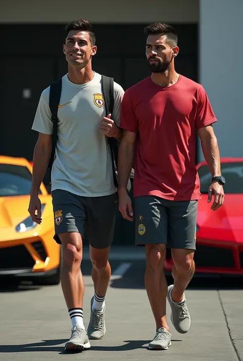 Cristiano Ronaldo and Leo Messi go home after the gym 