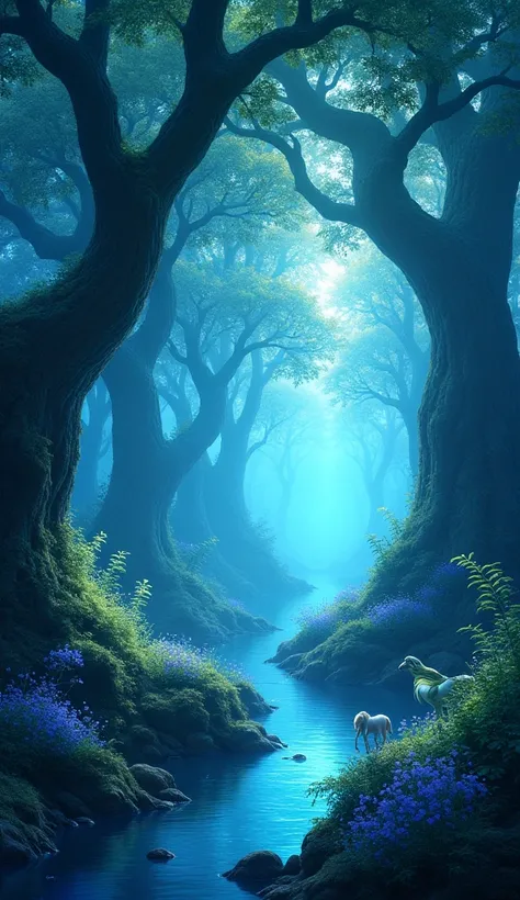 A blue forest 