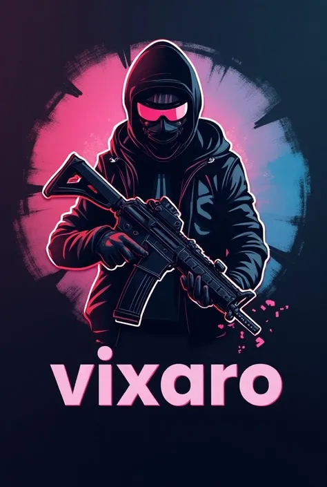 Professional gamer logo for free fire name"VIXARO"