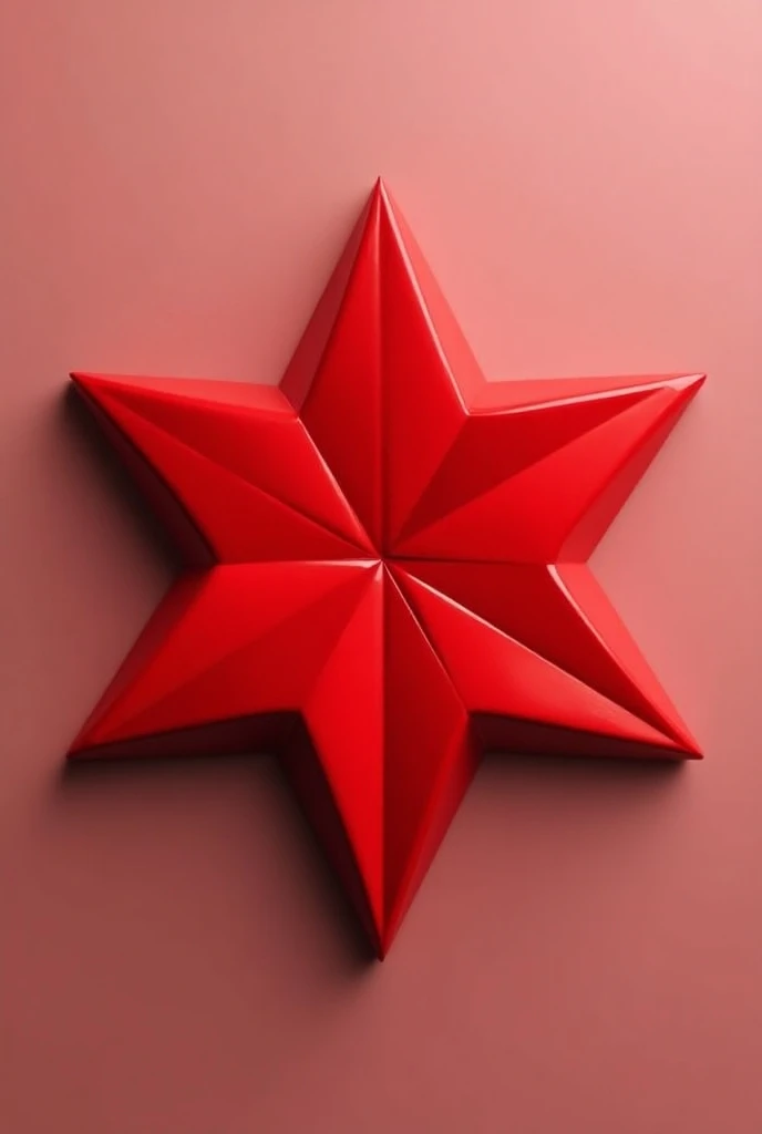 Red six-pointed star logo in 3d style