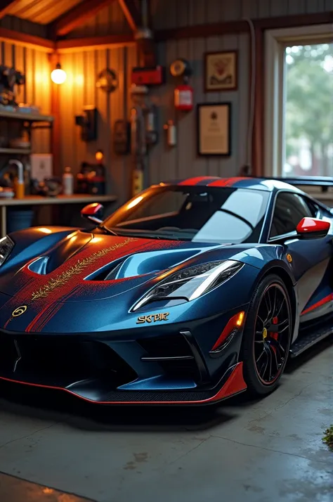 A scorpio car in a house garage