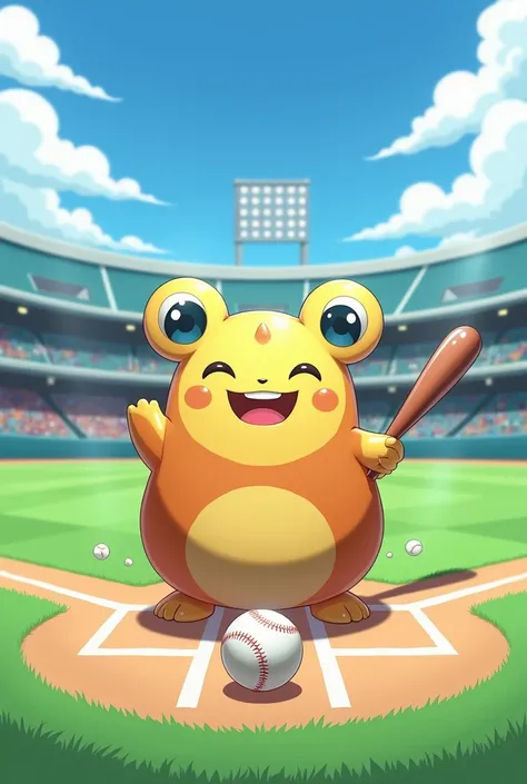 Picture of the Pokémon Hogeta playing baseball