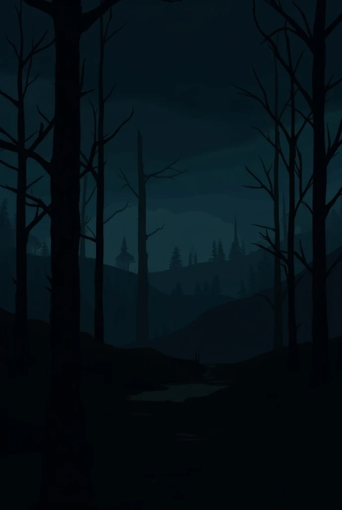 Evening scene, background dark,some trees