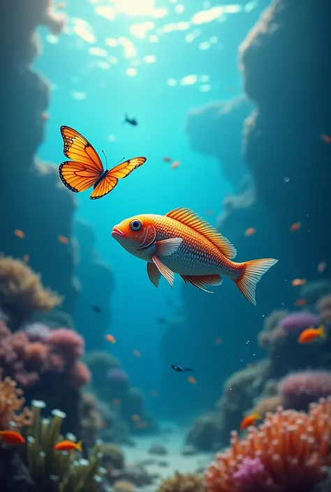 Fish and butterfly 8k