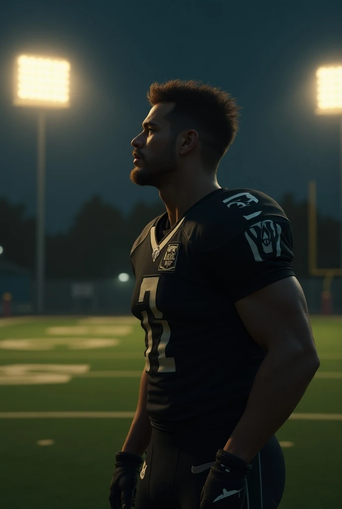 football player thinking about his girlfriend
