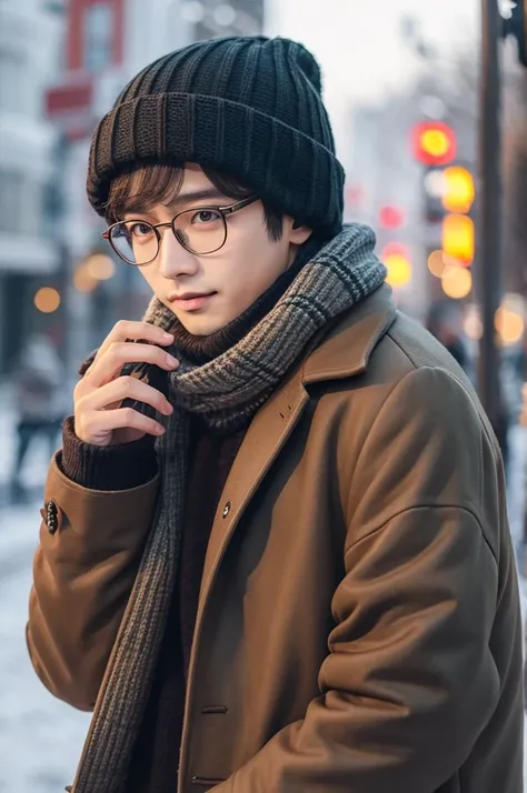 winter clothes mens perm glasses