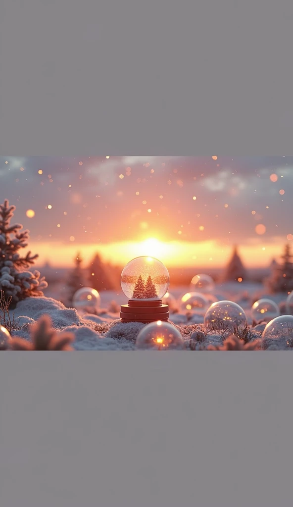  imaginary　landscape　Mysterious snow globes　Sparkling　Healing　Falling Snow　Fusion　