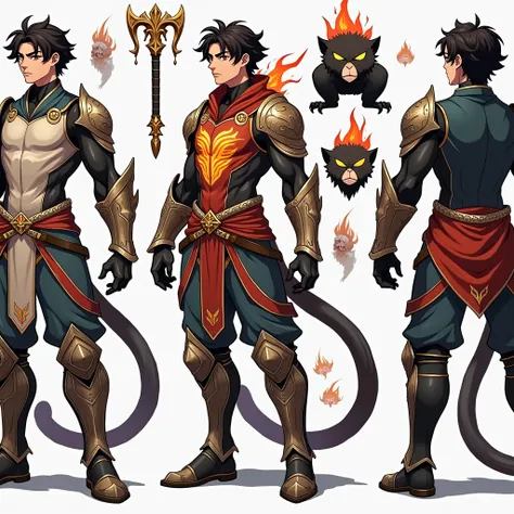  Full size image ,  bath, from head to toe,  in profile and in front of , young man, de 27 years old, male anime character , strong, sexy, Handsome and armored,  armor based on his animal spirit, warrior, FIGHTER,  with metal armor , full body armor,  armo...