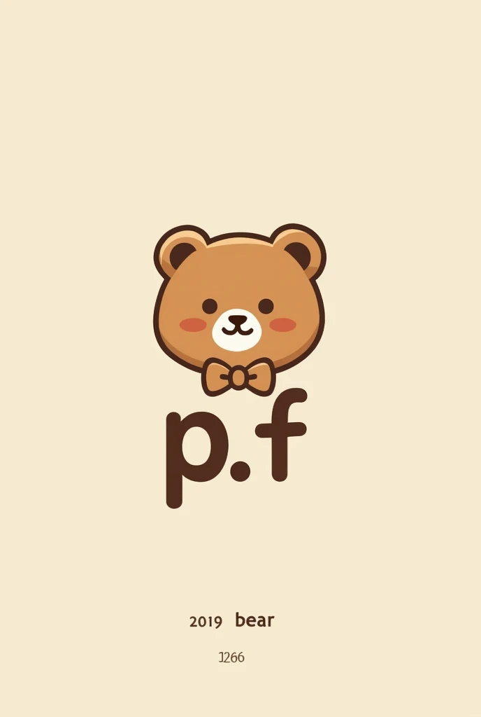  Logo for bear shop, with the words P .F for Cuteness 