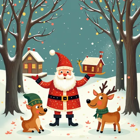 a illustration vector of christmas season using  book style