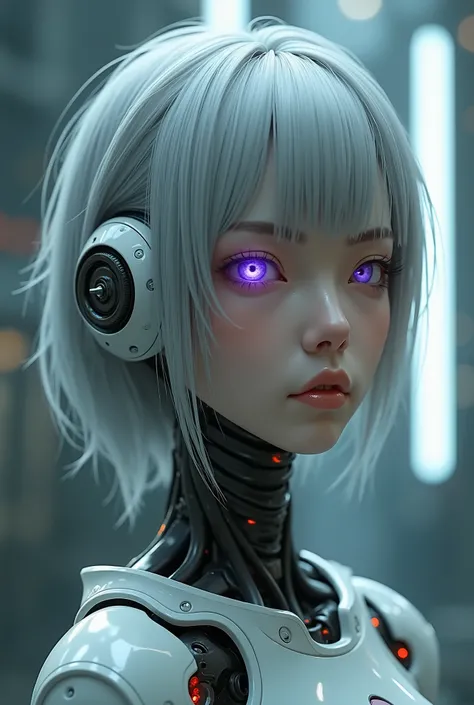 masterpiece, (Photorealsitic:1.4), Raw photo,  made of Mechanical, Mechanical Body, silver hair, radiant skin, 1 Cyborg Girl, ((super realistic details)), global　illumination, Shadow, octan render, 8k, ultrasharp, character edge light,  tits, Details of co...