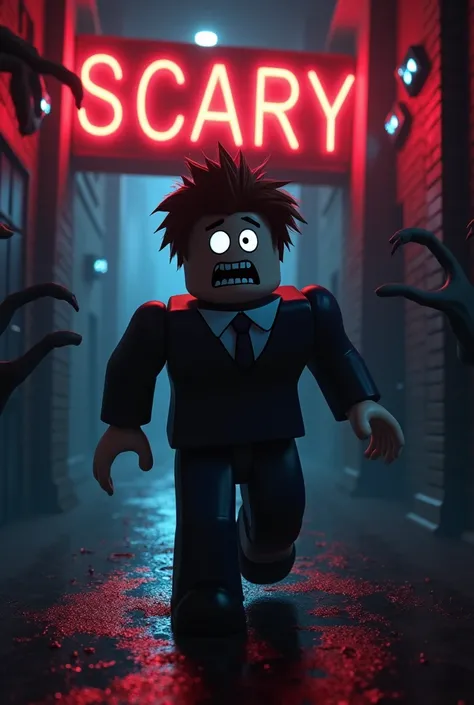 
 Creepy Roblox Academy Background: Show a dark, eerie school building with dim lighting.

. Terrified Character Reaction: Include your Roblox avatar with a scared or shocked expression, possibly running away or looking over their shoulder.


3. Large, Bol...