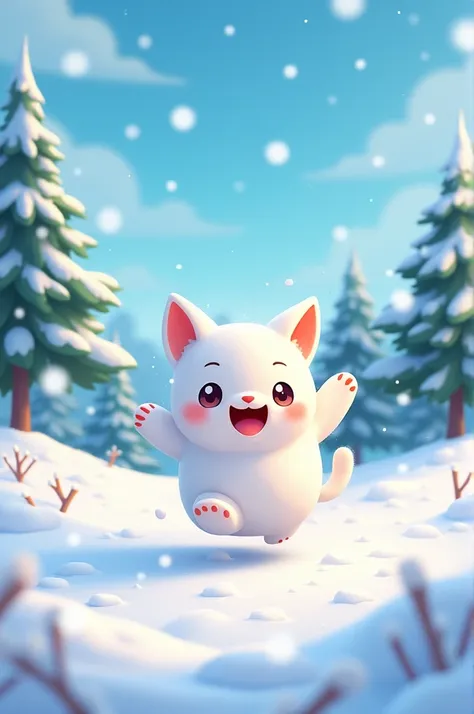 Hot Cartoon White if snow