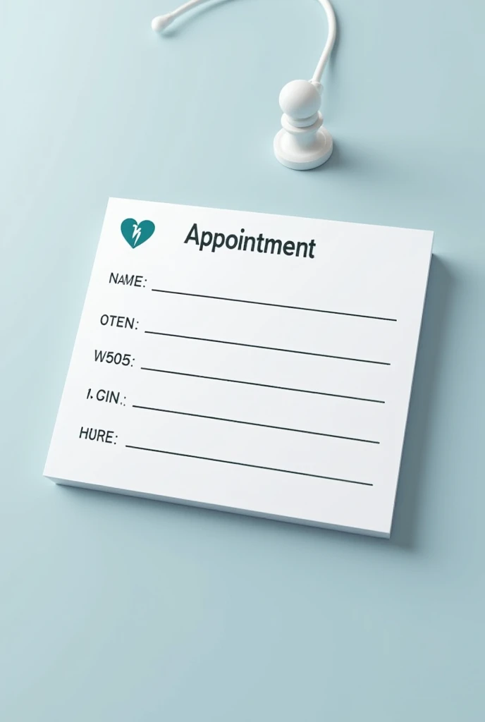  doctor appointment card for 6 appointments with name, Date and time  