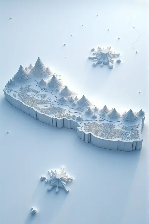 Map of nepal made with snow 
