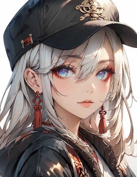 A woman with a baseball cap and a jacket, open jacket , wearing shorts ,extremely detailed anime style girl, seductive anime girl portrait, detailed facial features, , detailed clothing, studio lighting, 8k, high resolution, masterpiece, vibrant colors, dy...