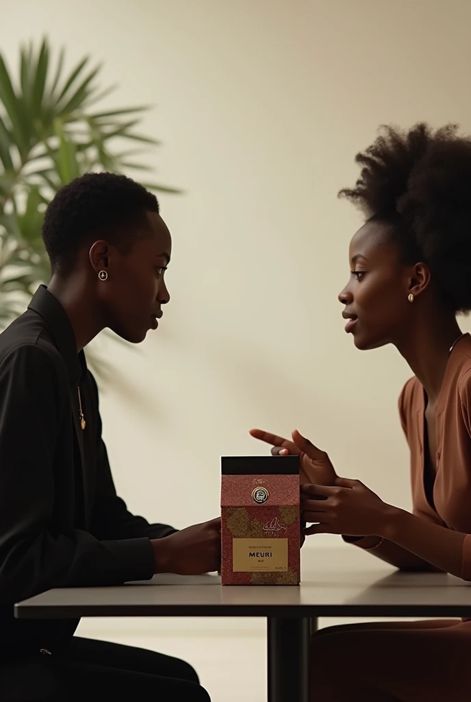 As Betty’s words resonate, the camera zooms out, revealing a beautifully designed package of MEURI on a sleek table beside her and Selam. With a confident gesture, Betty picks up the
