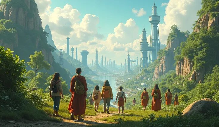  a picture of the world in the future, where we have solved the problems of environmental pollution, food, war. A place where everyone can live equally and happier