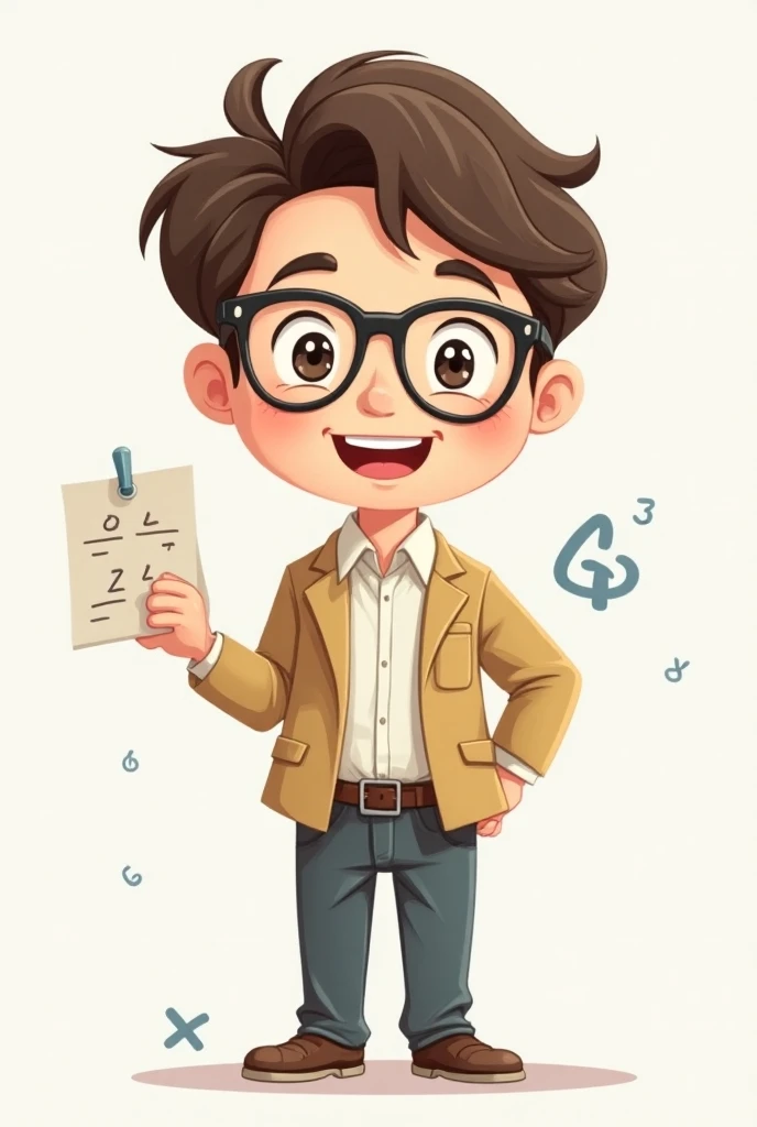 Men math teacher with chibi style