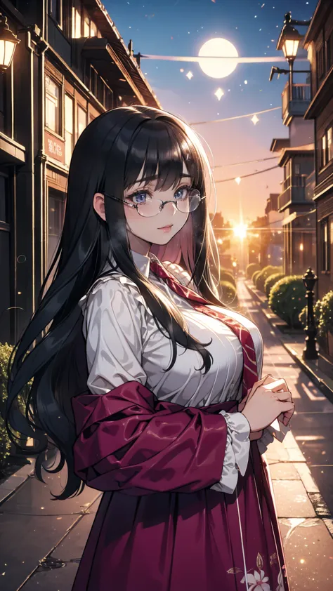 (best quality, masterpiece),  1 girl,  sun shining , inside the building,  black hair , beautiful long hair,  braided , pink eye...