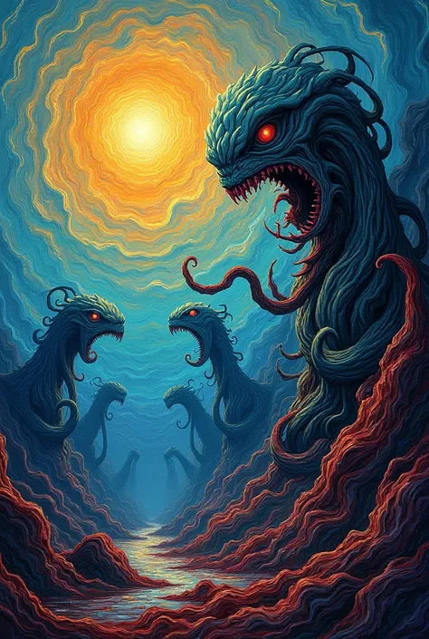 Image that mixes the arts of Van Gogh and H..p Lovecraft!