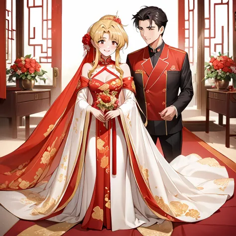  The woman who is a member of the Chinese Communist Party in body and mind is a beautiful blonde Fate Testarossa, wears a Chinese bridal dress, pledges absolute loyalty and love to a great Chinese Communist Party executive man, and they have a wedding and ...