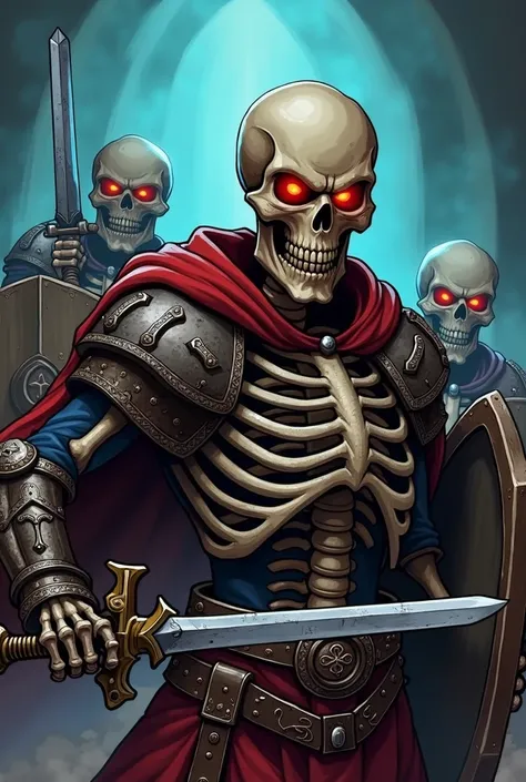  Close Up of Cartoon Skeletons with Swords and Shields, Rich Beckner  (d&d), epic  fantasy card game art , undead knight, Skeleton Warrior,  fantasy card game art ,  Undead Skeleton King ,  undead rich ,  Skeleton Knight , エピック fantasy card game art , Deat...