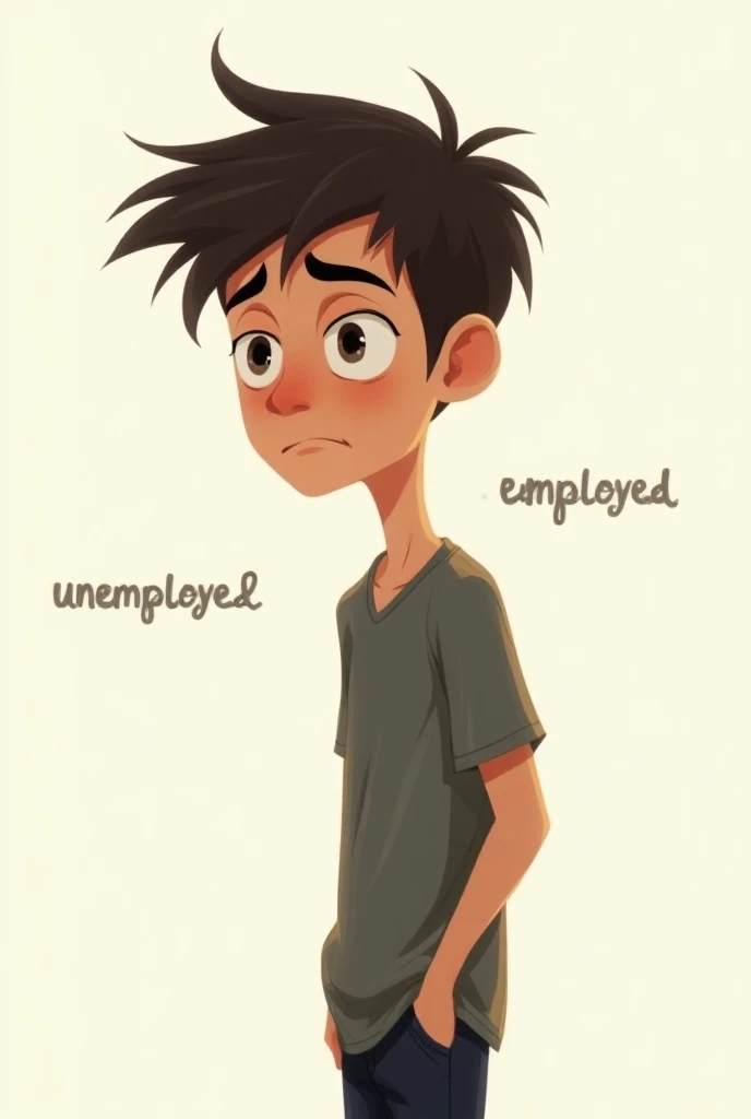 Tạo ảnh hoạt hình xoá nền chàng trai thất nghiệp ( chữ unemployed phía sau)