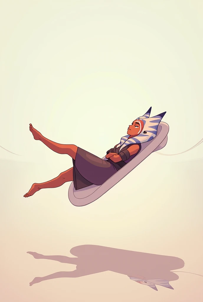 Ahsoka Tano, lying down, barefoot, Sleeping and Floating, anime