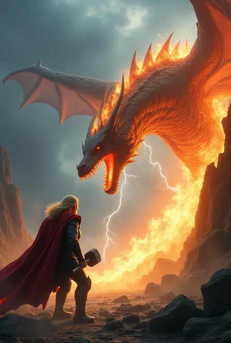 Thor and fire dragon 