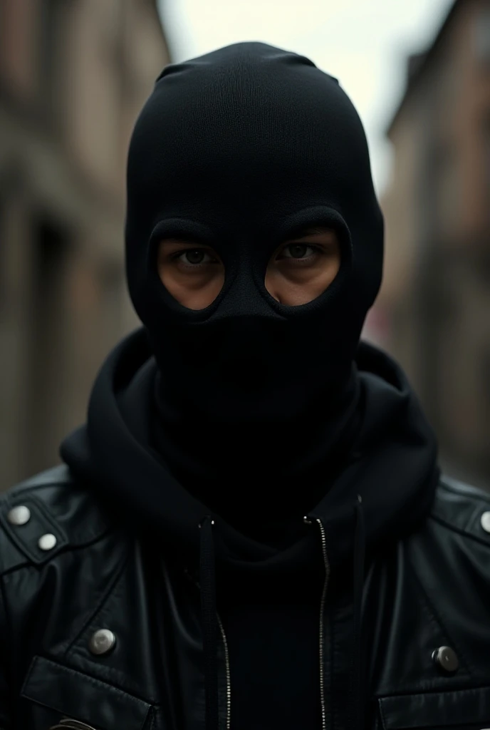 Black biker balaclava cut offbeat 