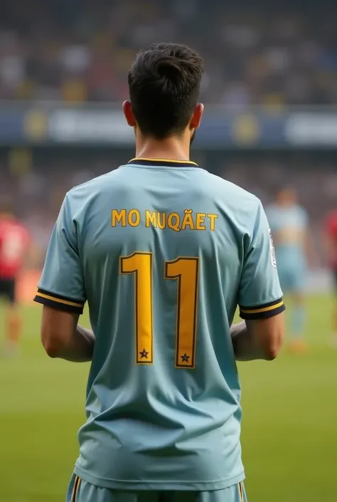 Muslim Footballer with beautiful jersey name  Mo.Muqeet and No.11
