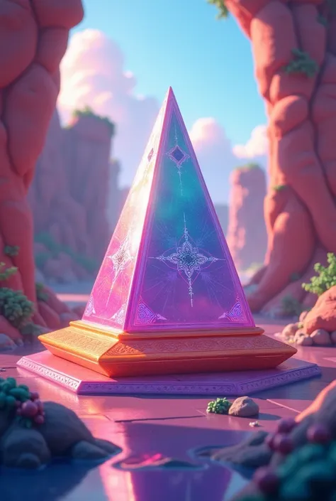 Create a fun picture of a very beautiful pentagonal-base pyramid