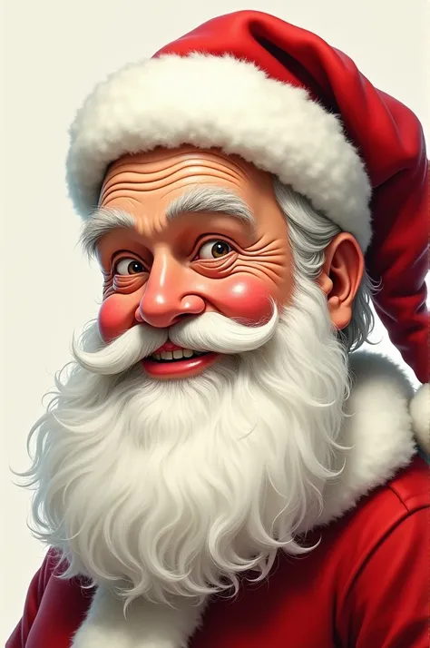 Draw me a picture or strokes of Santa Claus face