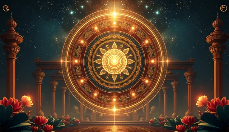 **Thumbnail Prompt for YouTube Historical Channel:**

- **Background:** A stunning blend of ancient Indian visuals, with the **Kalachakra (Wheel of Time)** at the center, surrounded by cosmic patterns, celestial imagery, or spiritual motifs. The backdrop c...