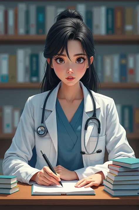 studying medical student girl 
