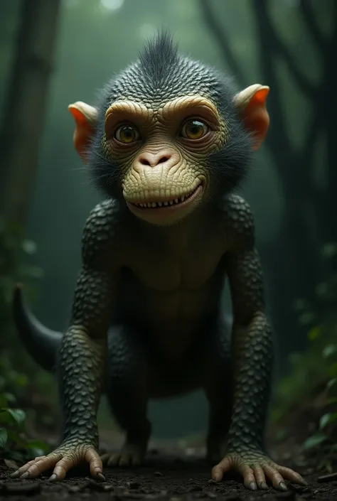 Monkey with crocodile mixed version 