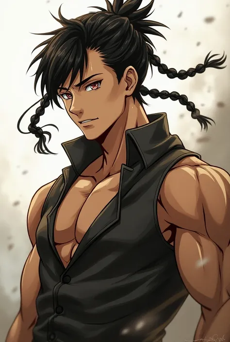 Eren yager showing body and hairstyle braids man
