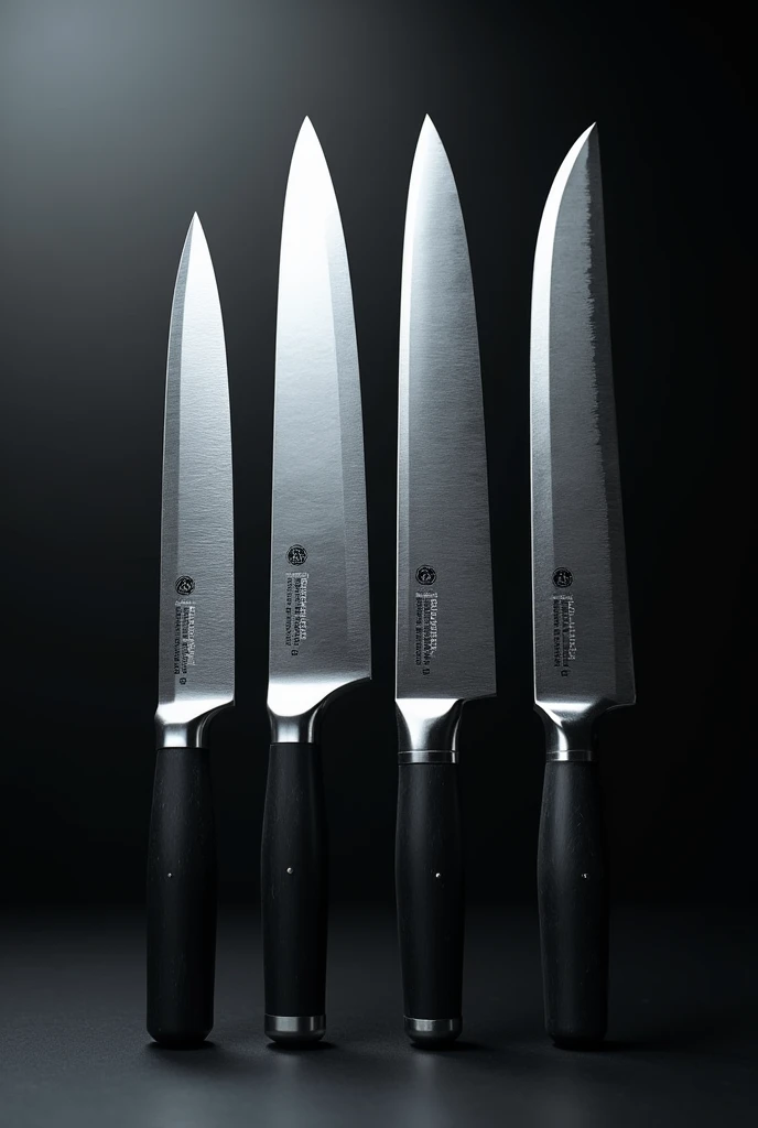 4 beautiful and sharp kitchen knives for advertising