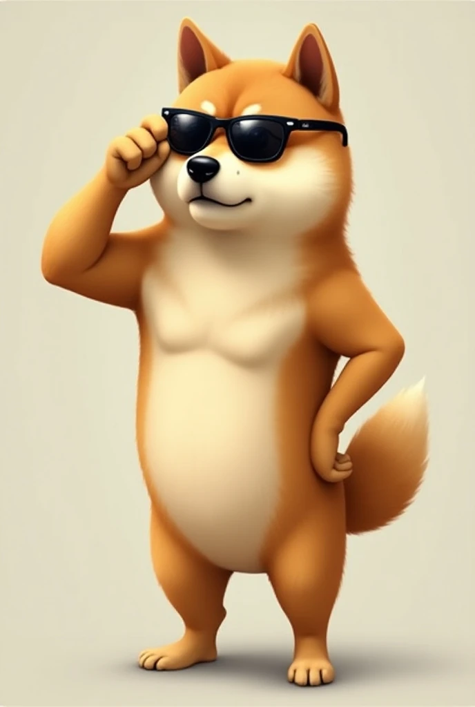 Meme doge saluting, were sunglass,like real
