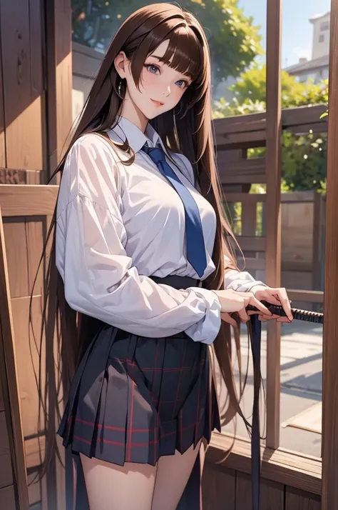 最High image quality, masterpiece, 4K, High image quality,  super high definition,  of the prairie , CG drawing（ one cool adult seductive woman 、）Hair、Brown Hair、艶がthere is。 Hairstyle、Long Hair、 straight、Sweep your bangs（The sideburns are、It is jumping。 長めの...