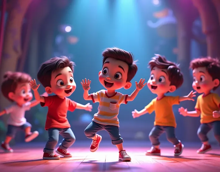 10 images of Animation Boys are dancing, images size 1280 × 720