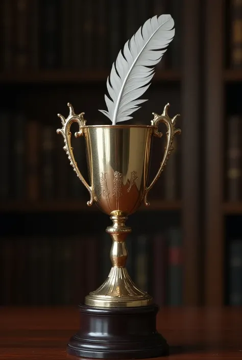 trophée pour concours d’éloquence avec une plume 