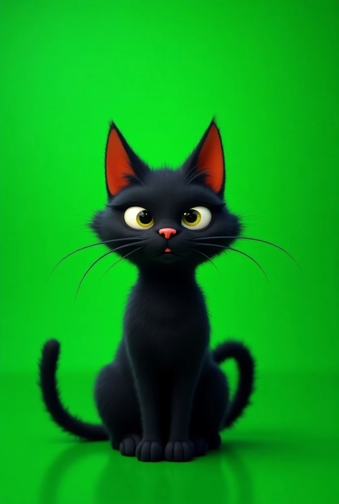 Black cat oil green cartoon Orlando the screen background nothing