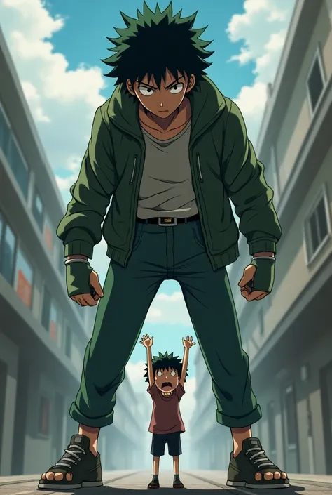 Do Izuku Mudorya by placing your foot on top of a tiny person 