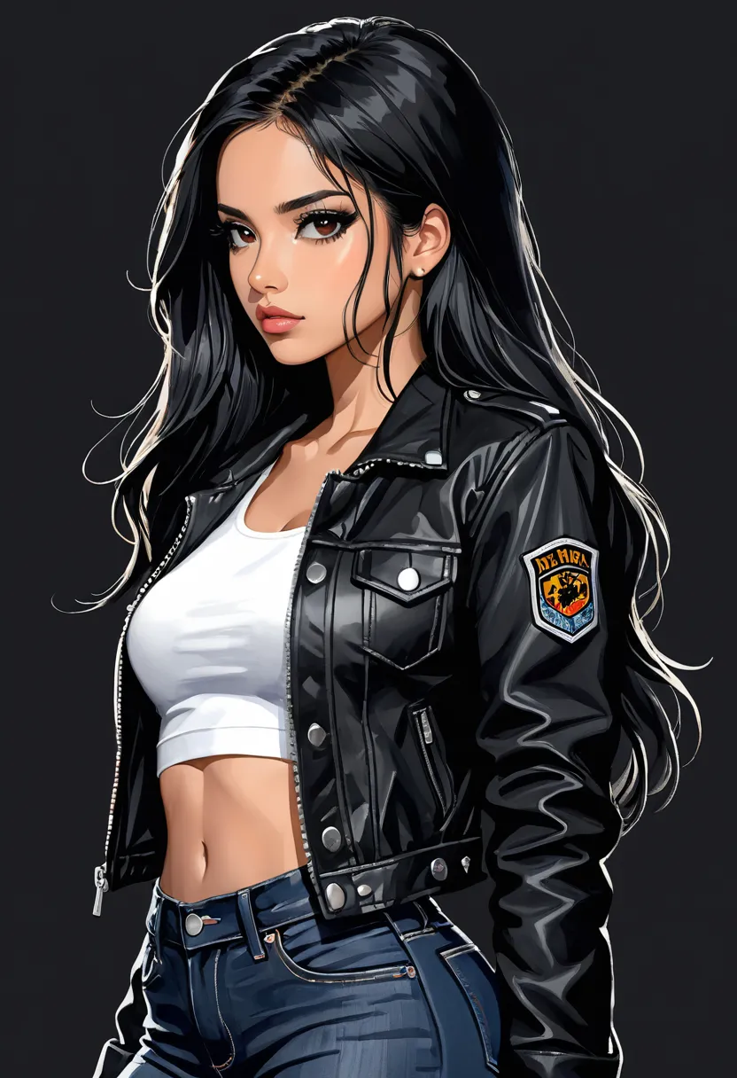 masterpiece, ultra detailed, portrait, solo, 1girl, w3dn3sday, latina, long hair, black hair, thin and athletic, black eyes, sma...