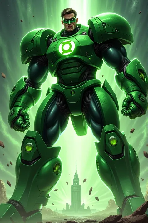 Make a bulky hal jordan green lantern ride a green lantern mecha wallpaper